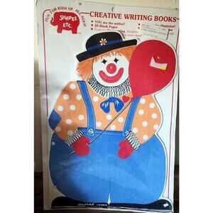 1987 Clown SHAPES ETC Creative Writing Book 10 Jumbo Sheets Art Paper NOS